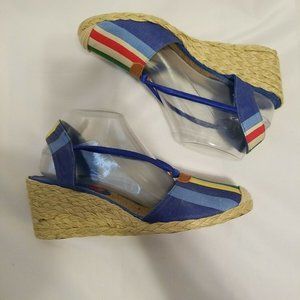 Ralph Lauren Multi-Colored Espadrille Wedge Size 9